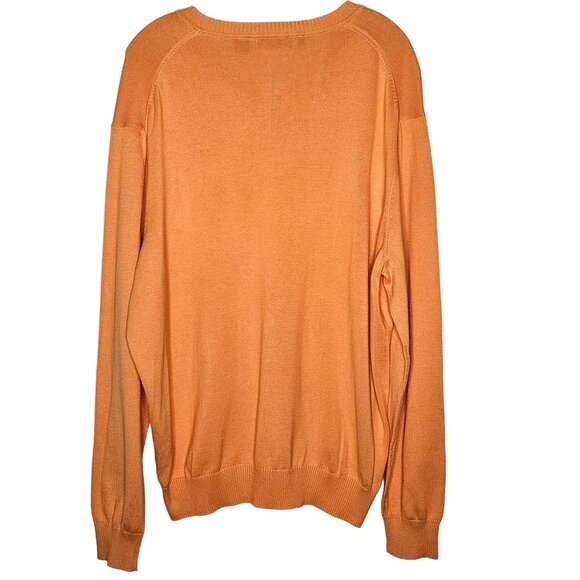 Bobby Jones Sweater Mens Large Tangerine Pima Cotton Lightweight Preppy Golf NEW - Picture 7 of 9